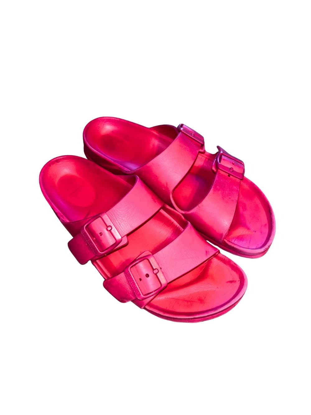 Birkenstock Hot Pink Double-Buckle Slide Sandals